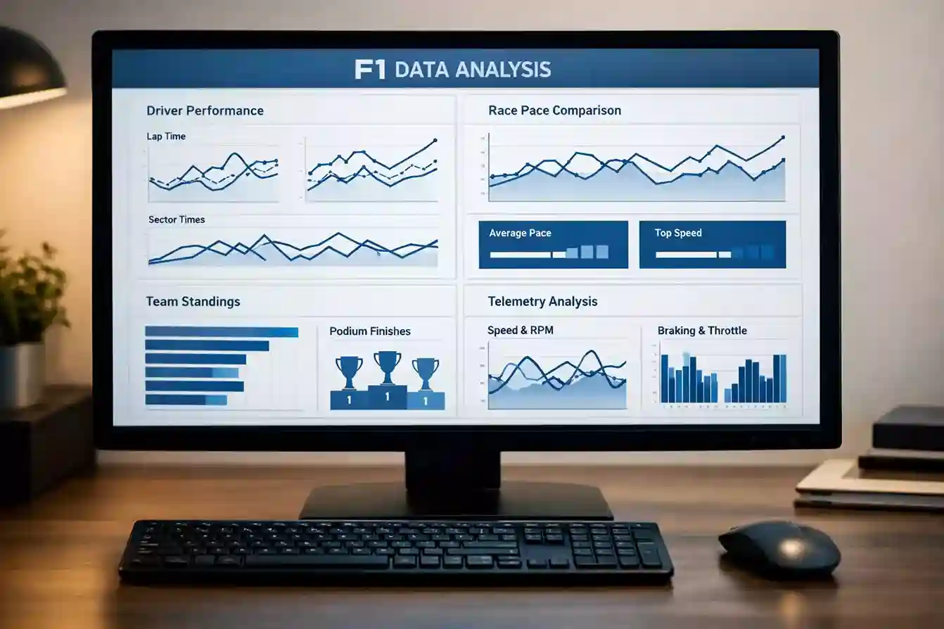 Analyse van F1 data met grafieken op een computerscherm