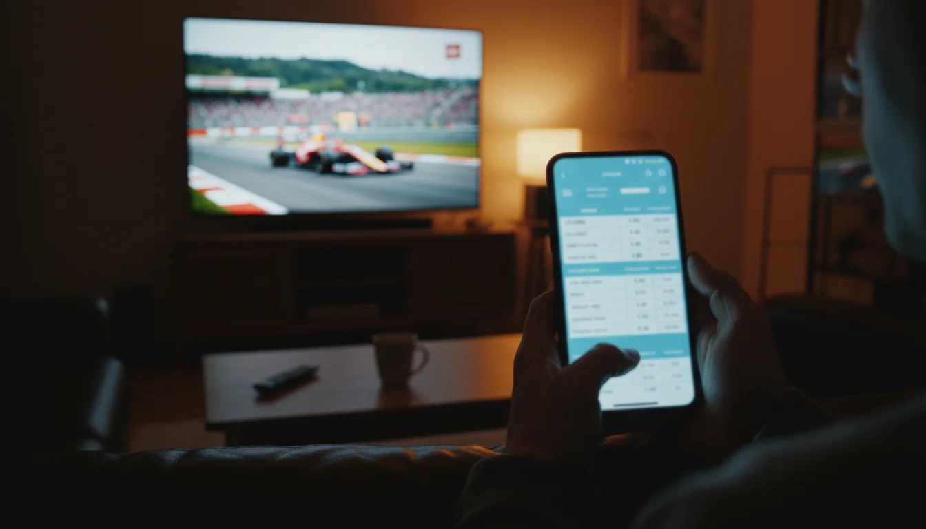 Scherm met Formule 1 weddenschapsquoteringen en odds